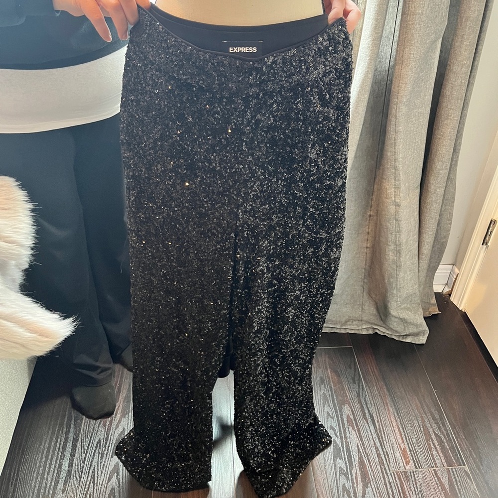 Express Black Sequin Pants